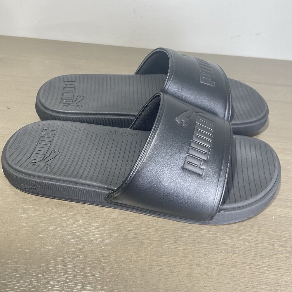 Puma Mens Size 10 Slides All Black Cool Cat 3.0 Sandals Soft Foam Flip Flop - Picture 6 of 7